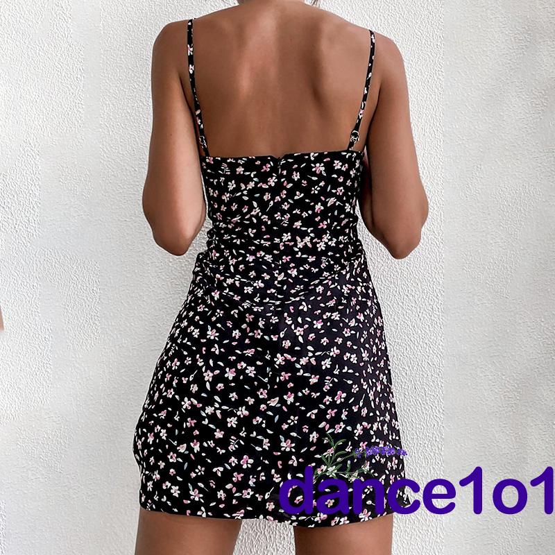 Đầm hoa không tay hở lưng phong cách quyến rũ gợi cảm