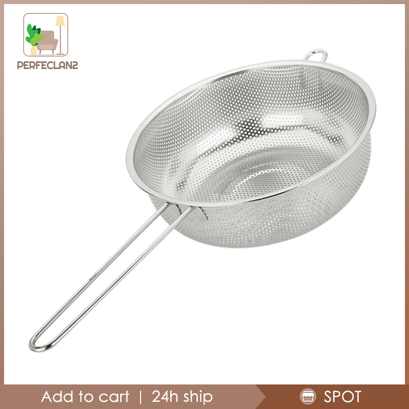 Set 2 Rây Lọc Mì Pasta Bằng Thép Không Gỉ Có Tay Cầm Dài Tiện Dụng