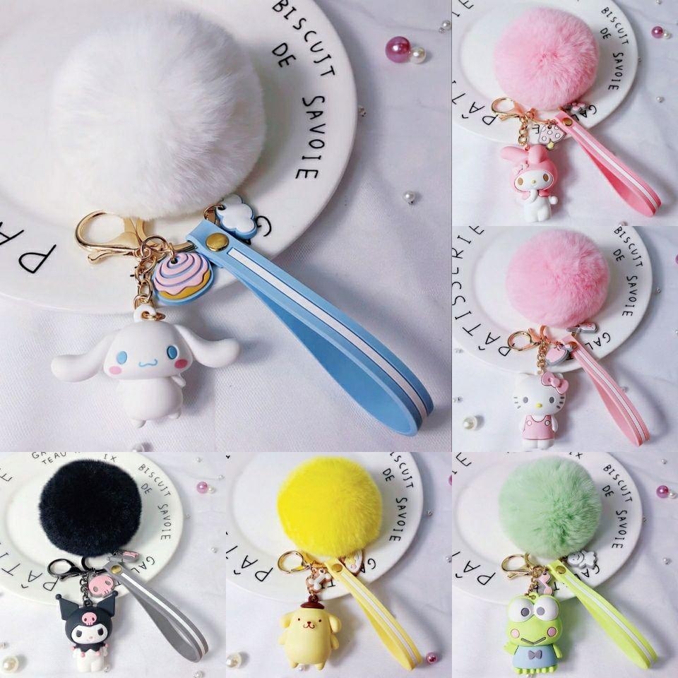 Móc Khóa Thỏ Cinnamoroll Nhồi Bông Dễ Thương Dành Cho Nữ