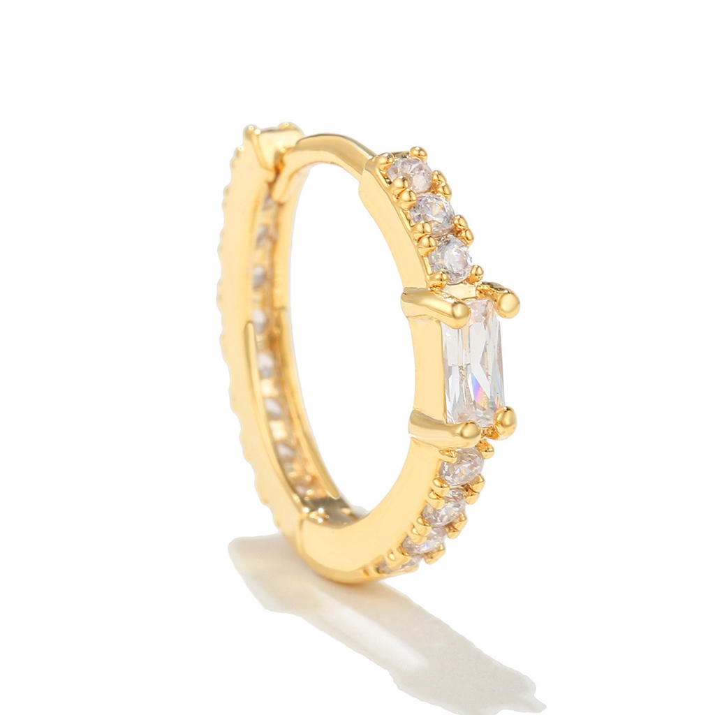 1 Bông Tai Mạ Bạc 925 Đính Đá Zircon Đơn Giản Thời Trang Dành Cho Nữ