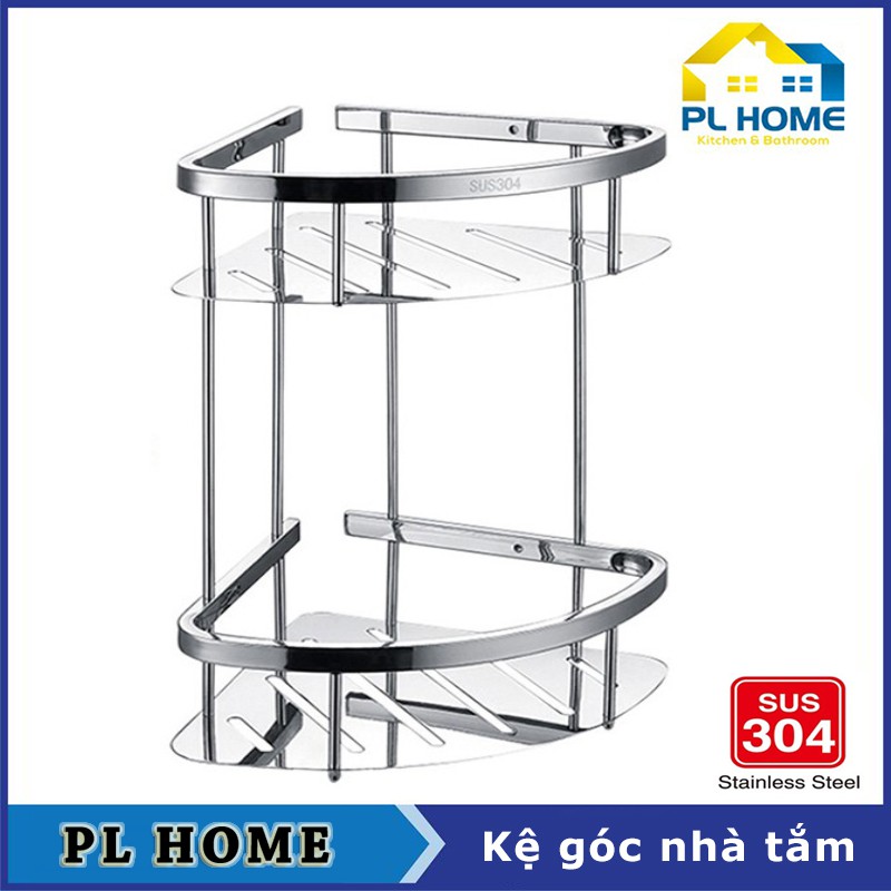Kệ đựng đồ nhà tắm, nhà bếp 2 tầng đa năng inox 304 sang trọng cao cấp bề mặt sáng bóng | BigBuy360 - bigbuy360.vn