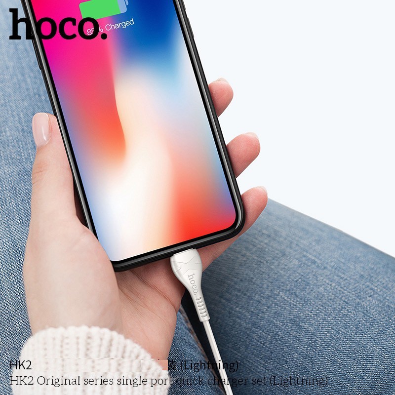 Bộ Sạc Nhanh Hoco HK2 Plus Cho Các Dòng Điện Thoại Chân Type C 3.4A(Max) Cốc Sạc, Cáp Sạc Hoco HK2 PLus MicroUSB To Type