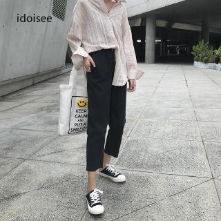 Quần Dài Lưng Cao Thiết Kế Trẻ Trung Cho Nữ