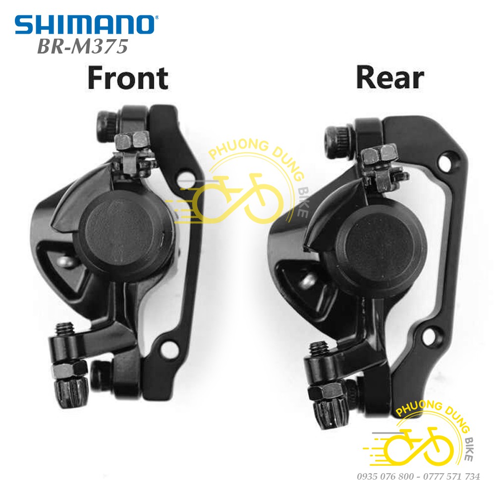 Bộ Cụm phanh thắng đĩa cơ xe đạp SHIMANO BR-M375 - Hàng Chính Hãng