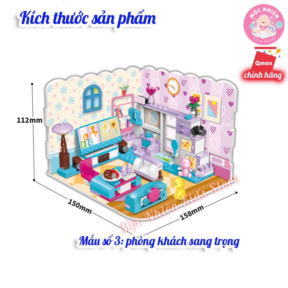 Đồ chơi lắp ráp xếp hình Qman 4801 - Phòng của bé gái  - Dành cho bé từ 6 tuổi