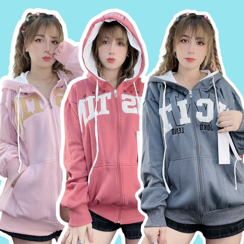ÁO KHOÁC NỈ 2 MŨ CHỮ AUS -TIN (MÃ SP: AK001)