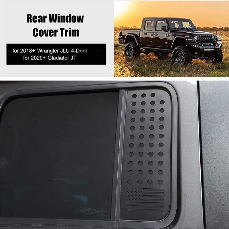Miếng Dán Trang Trí Cửa Sổ Sau Hình Lá Cờ Mỹ Cho Jeep Wrangler JL Gladiator JT 4 Cửa Sổ 2018 2019 2020 2021 2022