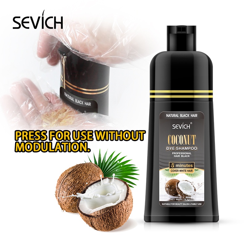 Dầu Gội Phủ Bạc Sevich 500ml tác dụng làm tóc đen mềm mượt sau 9 phút