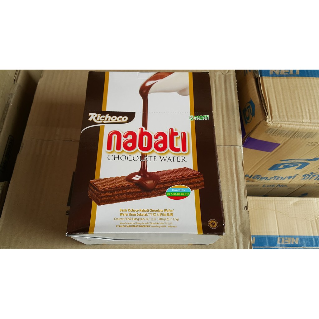 thùng 6 hộp Bánh xốp Nabati nhân kem phô mai Indonesia