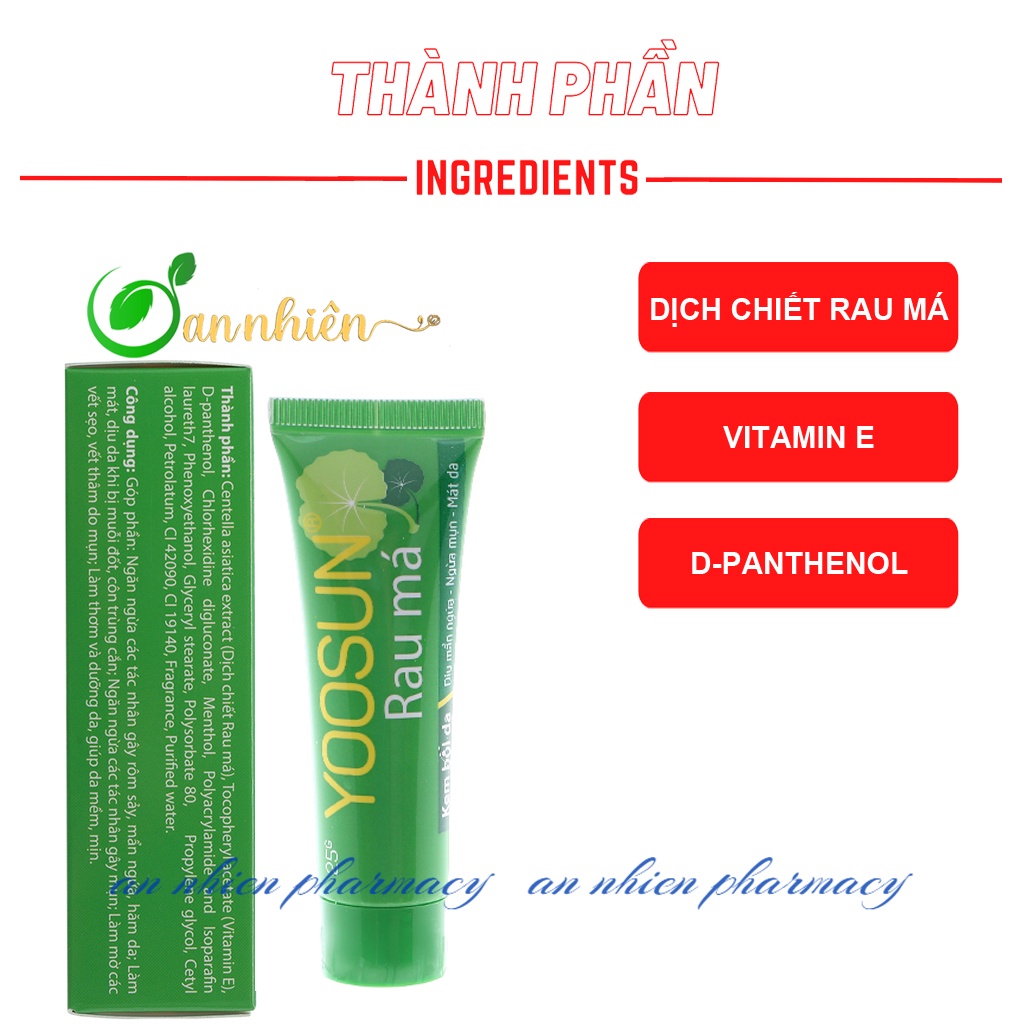 Kem bôi da Yoosun Rau Má giúp dịu mẩn ngứa, ngừa mụn, mát da, tránh sẹo