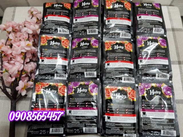 NƯỚC XẢ VẢI ĐẬM ĐẶC HABY THÁI LAN DÂY 12 GÓI 25ML