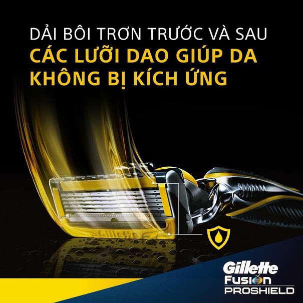 [Đức] Hộp Lưỡi dao cạo râu cao cấp Gillette Fusion 5 lưỡi Proglide Power | Proshield Chill vỉ 4 cái | 2 cái