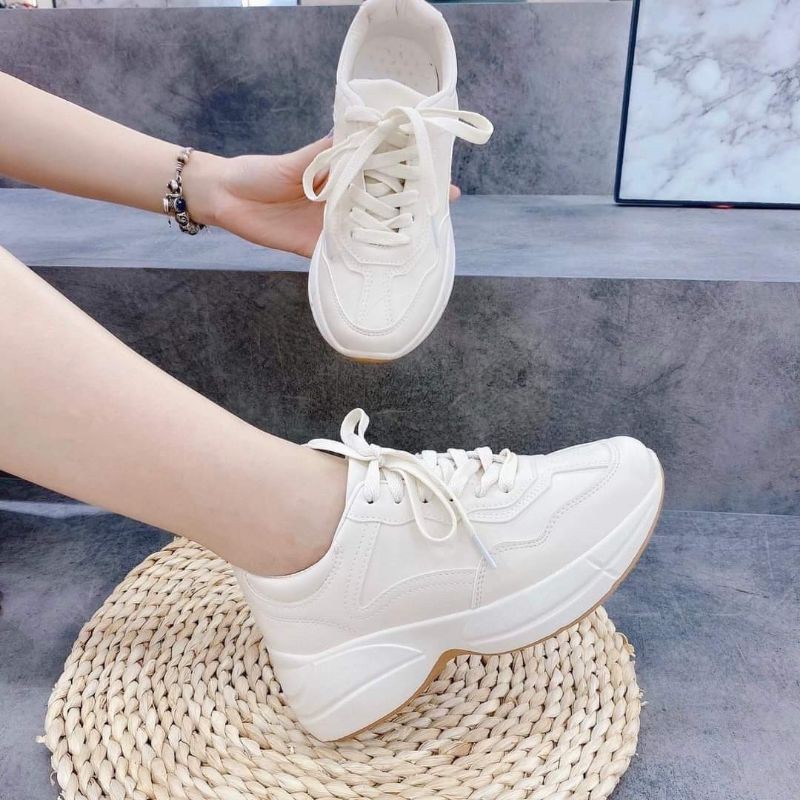 ⚡HÀNG LOẠI 1⚡ Giày thể thao màu trắng thời trang trẻ trung năng động nâng đế 4cm MÃ TT01