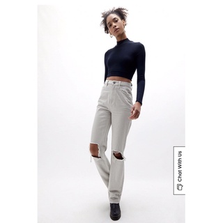 Áo croptop Pacsun buộc dây sau màu kem size M
