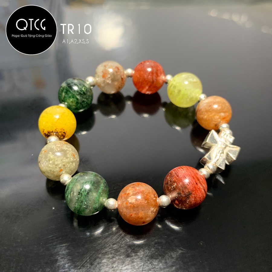 Vòng Mân Côi - Tràng Hạt Đá ưu linh - Mẫu TR10 cho nam nữ - Quà tặng Công Giáo tinh tế, ý nghĩa