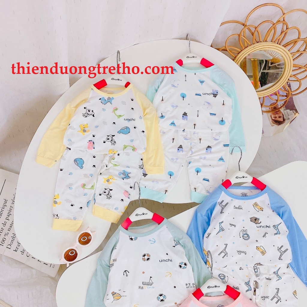 Bộ Unchi Petit Dài Có Viền và hoa văn đáng yêu Cho Bé 6-15kg