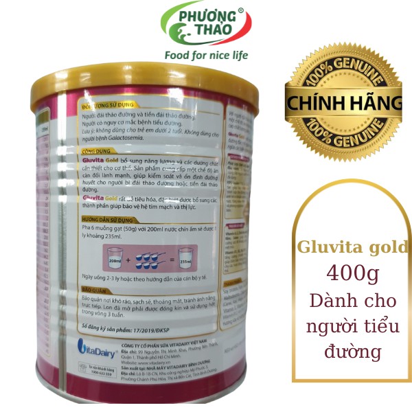 Sữa Gluvita Gold 400g  Date T8.2023