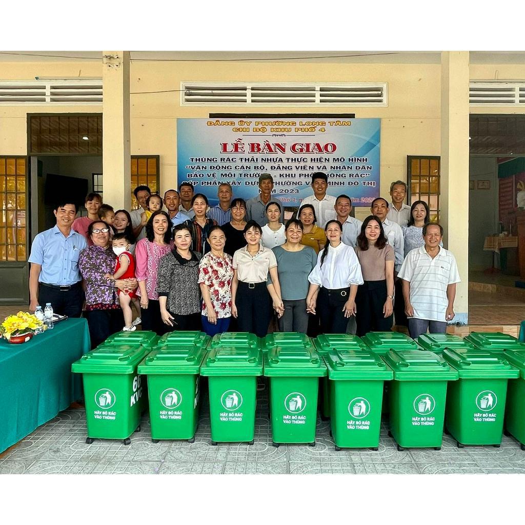 Thùng rác nhựa 60L  dùng cho hộ gia đình, Nhựa HDPE nguyên sinh chịu nhiệt cao