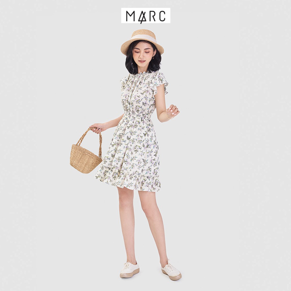 Đầm nữ MARC FASHION tay bèo smocking eo họa tiết hoa | BigBuy360 - bigbuy360.vn