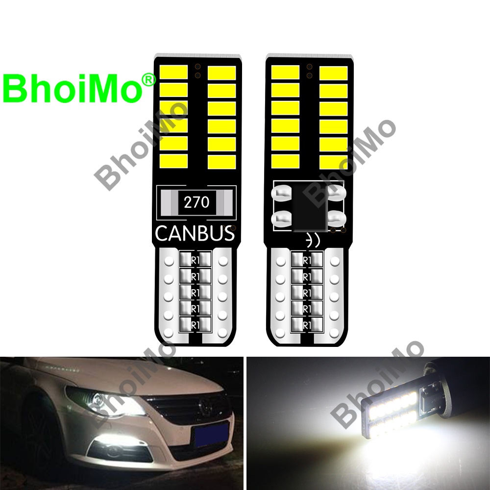Đèn led 24SMD T10 W5W 194 194 ánh sáng trắng 612 3014 dành cho xe hơi