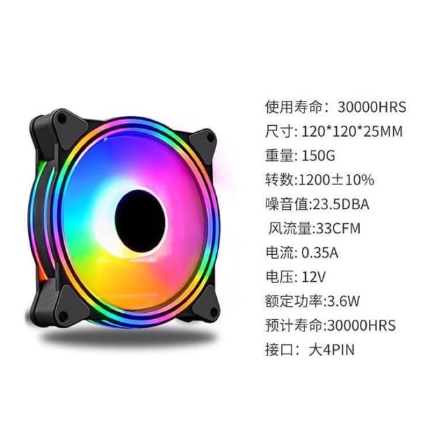 [Siêu đẹp] Quạt tản nhiệt coolmoon K2, Fan case led RGB nhieeuf màu cắm trực tiếp vào nguồn PC hoặc main