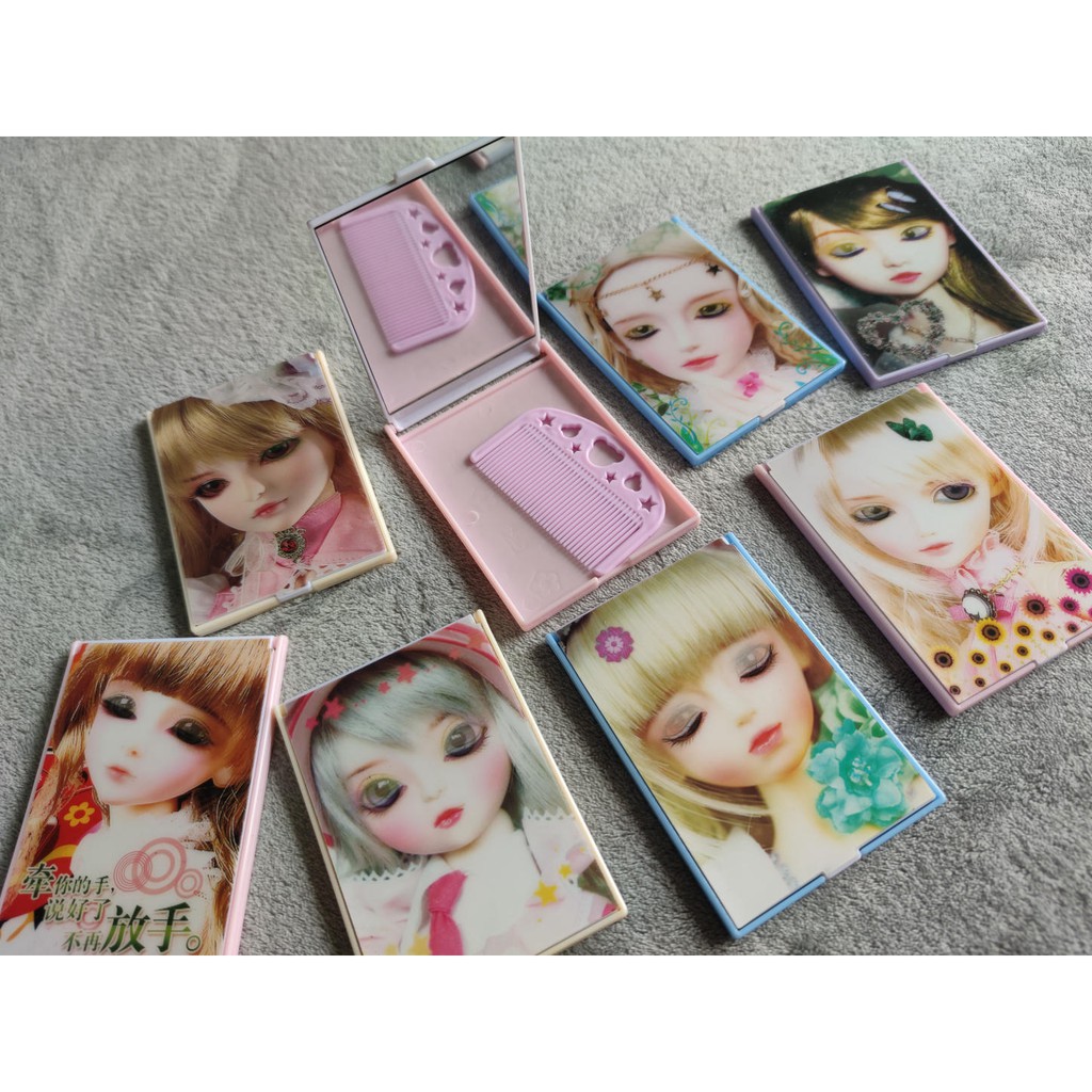 BỘ GƯƠNG KÈM LƯỢC 3D MINI SIÊU DỄ THƯƠNG