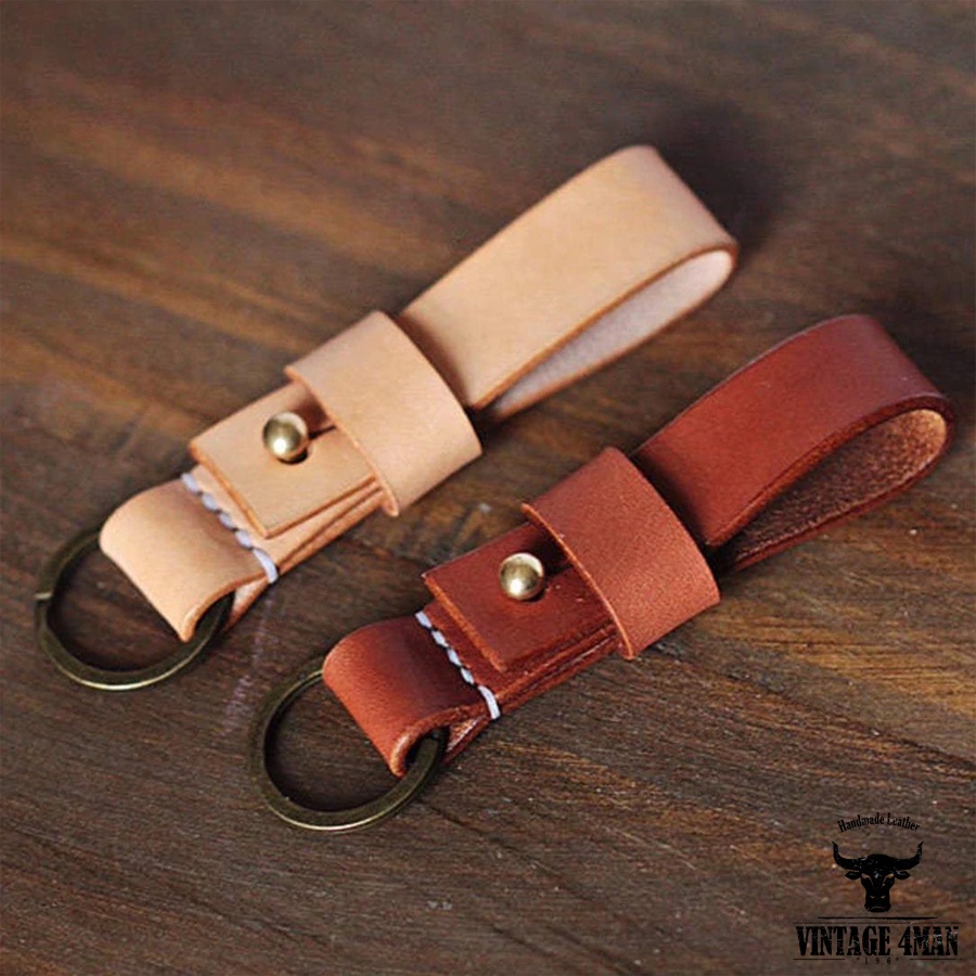 Móc Khóa Da Bò Thật Handmade / Mã MK04