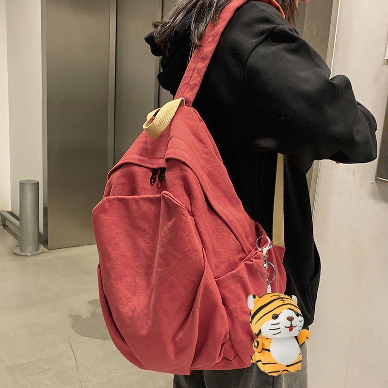 Ba Lô Hoạt Hình.  Ba Lô Đi Học Vải Canvas Phong Cách Harajuku Hàn Quốc Cho Nữ Sinh
