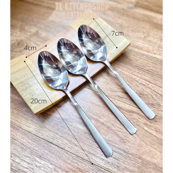 Thìa inox ăn phở sâu lòng cán dẹt siêu xịn, thìa inox ăn súp chuyên dụng trong khách sạn 5 sao, hàng inox 304 cao cấp