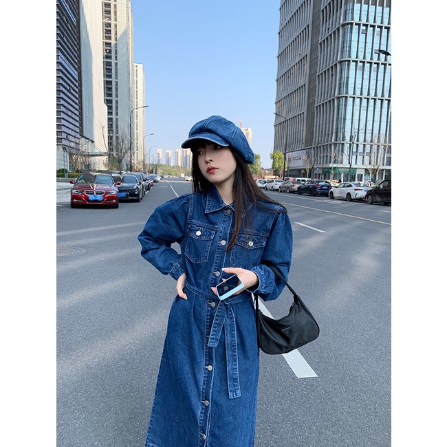 Mũ Beret Màu Xanh Dương Phong Cách Cao Bồi Thời Trang Xuân Hè Nhật Bản Cho Nữ