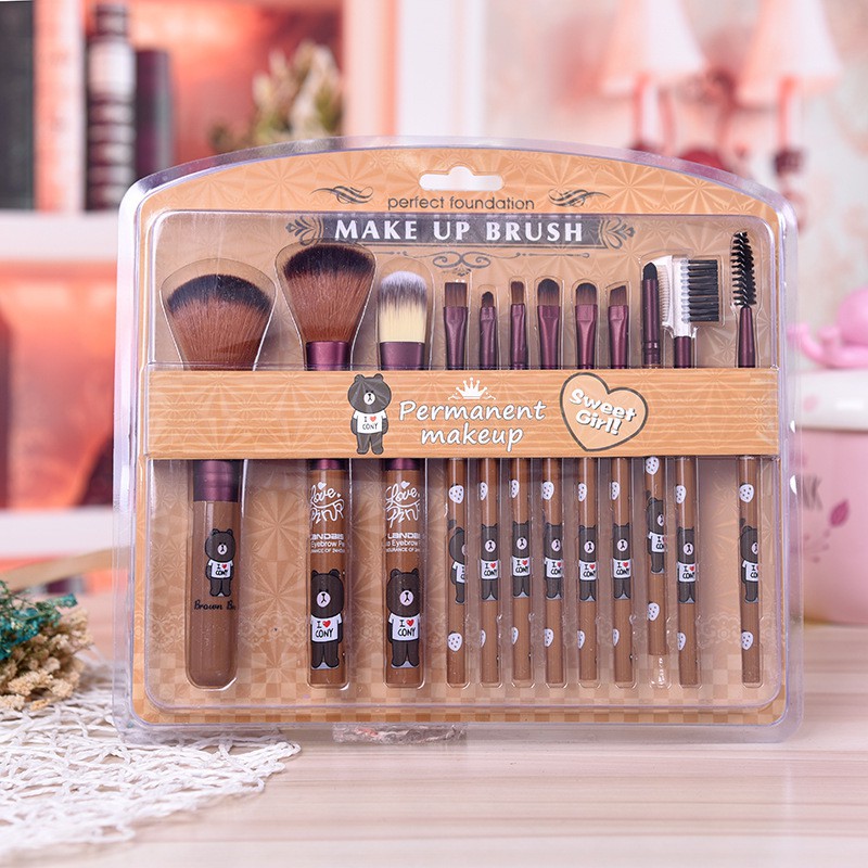 Bộ Cọ 12 Cây Perfect Foundation Make Up Brush Hình Thú Siêu Dễ Thương No.912