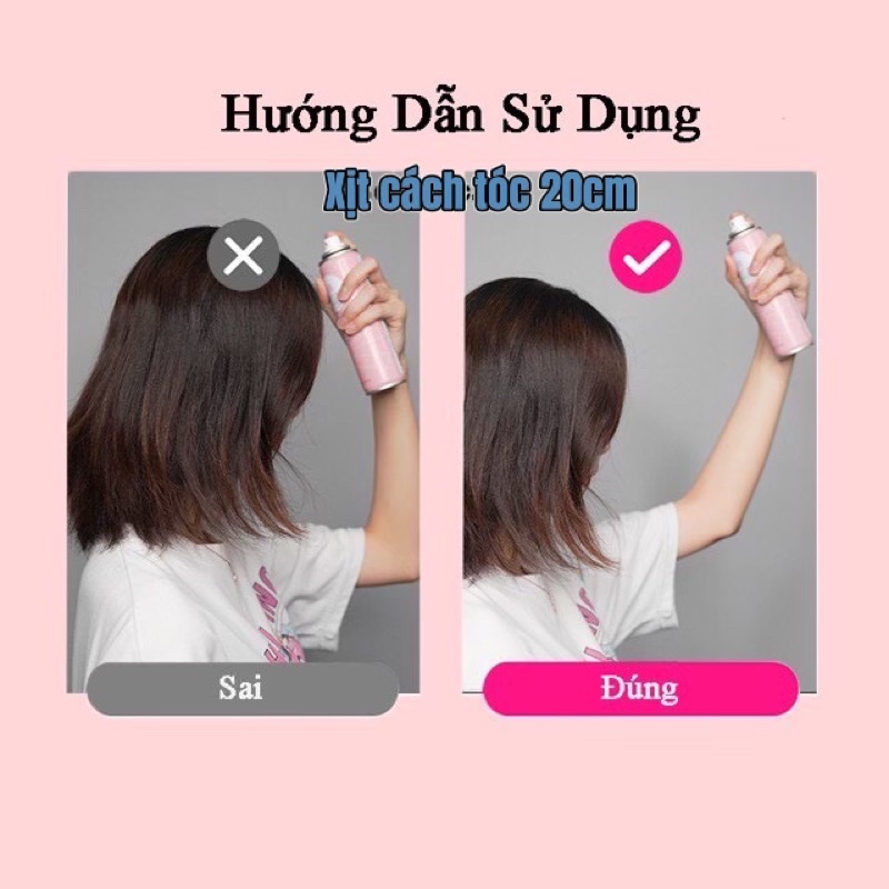 Dầu Gội Đầu Khô - Xịt Đầu Khô Không Bết Dính 200ML