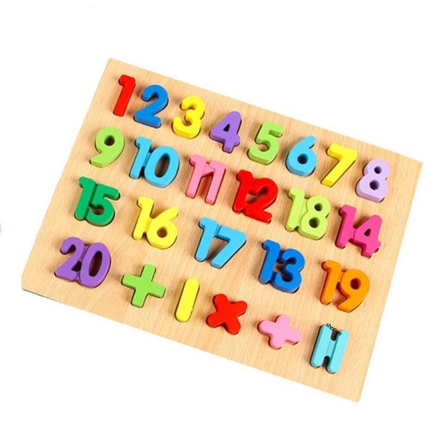 Bảng chữ số từ 1 đến 20 bằng gỗ - kích thước 20x30 cm