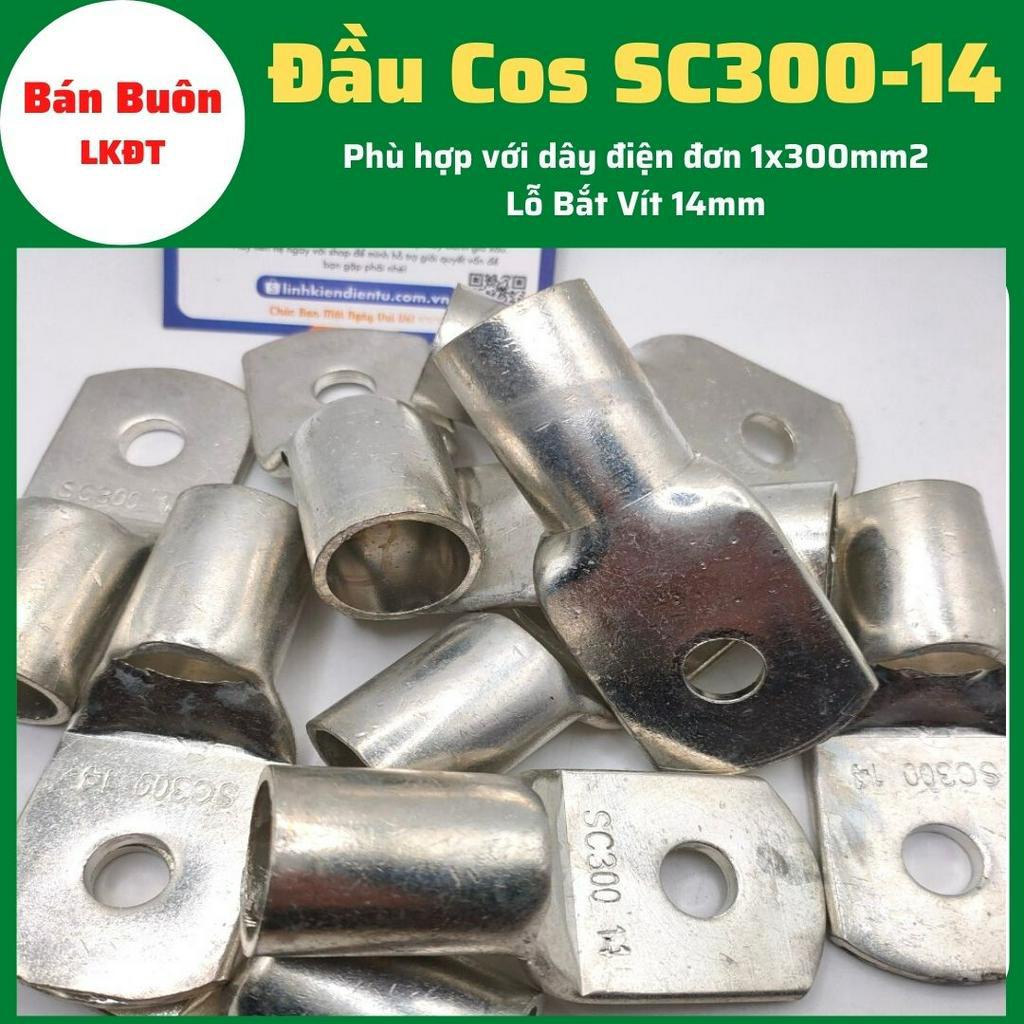 Đầu Cos SC300-14, cos SC, đầu cos tròn trần, cos đồng, bịt đầu SC bằng đồng, đầu cos dùng cho dây điện 300mm