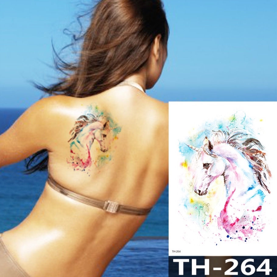 Hình Xăm Dán Tạm Thời Chống Nước Họa Tiết Da Báo / Hoa Hồng / Sói Độc Đáo