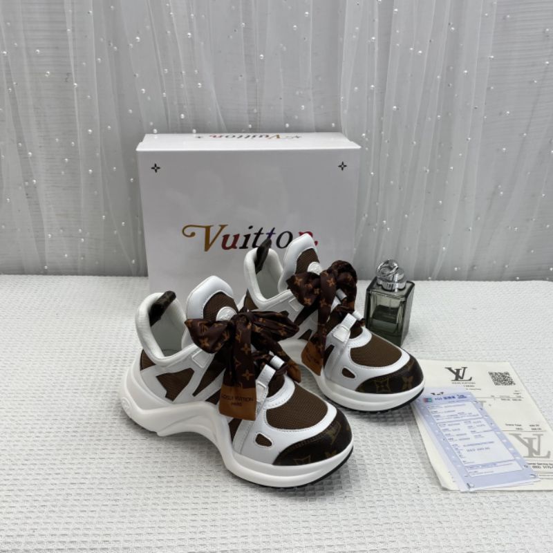 x Giày Thể Thao Nữ Cột Nơ L.v Da Mềm Êm Fullbox Bill Túi Cao Cấp