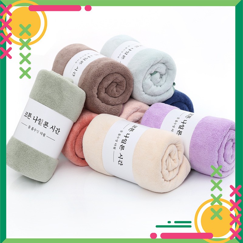 Khăn Tắm Cotton 100 % Xuất Hàn Siêu mềm 70cm x 140cm Siêu Thấm Hút Phụ Kiện Đồ Dùng Phòng Tắm áo choàng tắm