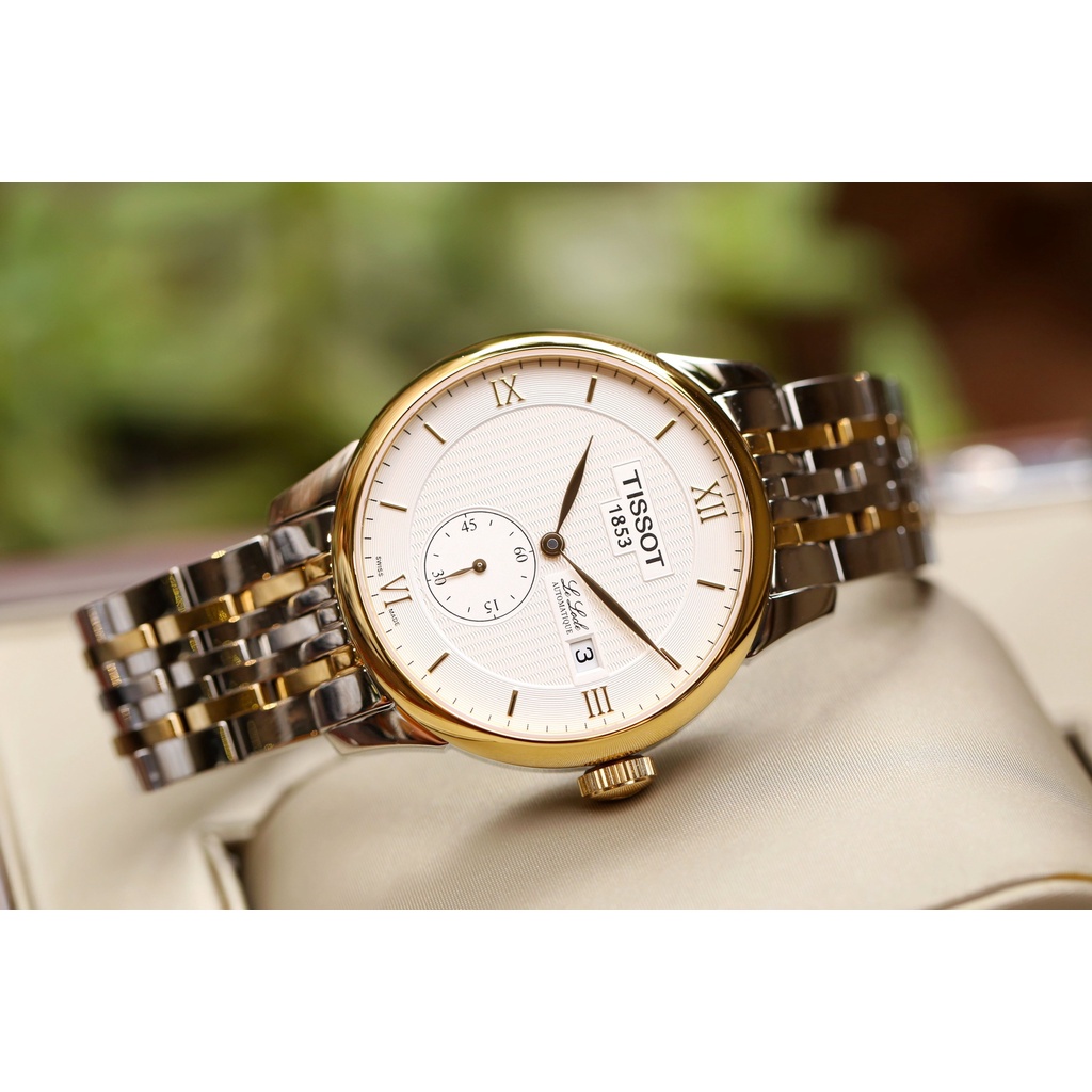 Đồng hồ Nam chính hãng Tissot Le Locle Automatic T006.428.22.038.01 Size 39,Demi vàng,Mặt trắng,Lịch-Máy cơ-Dây kim loại