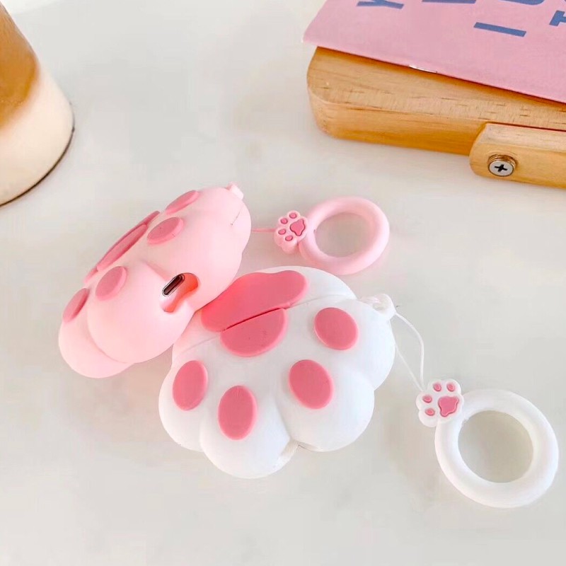 Case Airpods hình chân mèo đáng yêu, vỏ ốp đựng bảo vệ tai nghe bluetooth Airpod 1 2 Pro chất liệu silicon dẻo