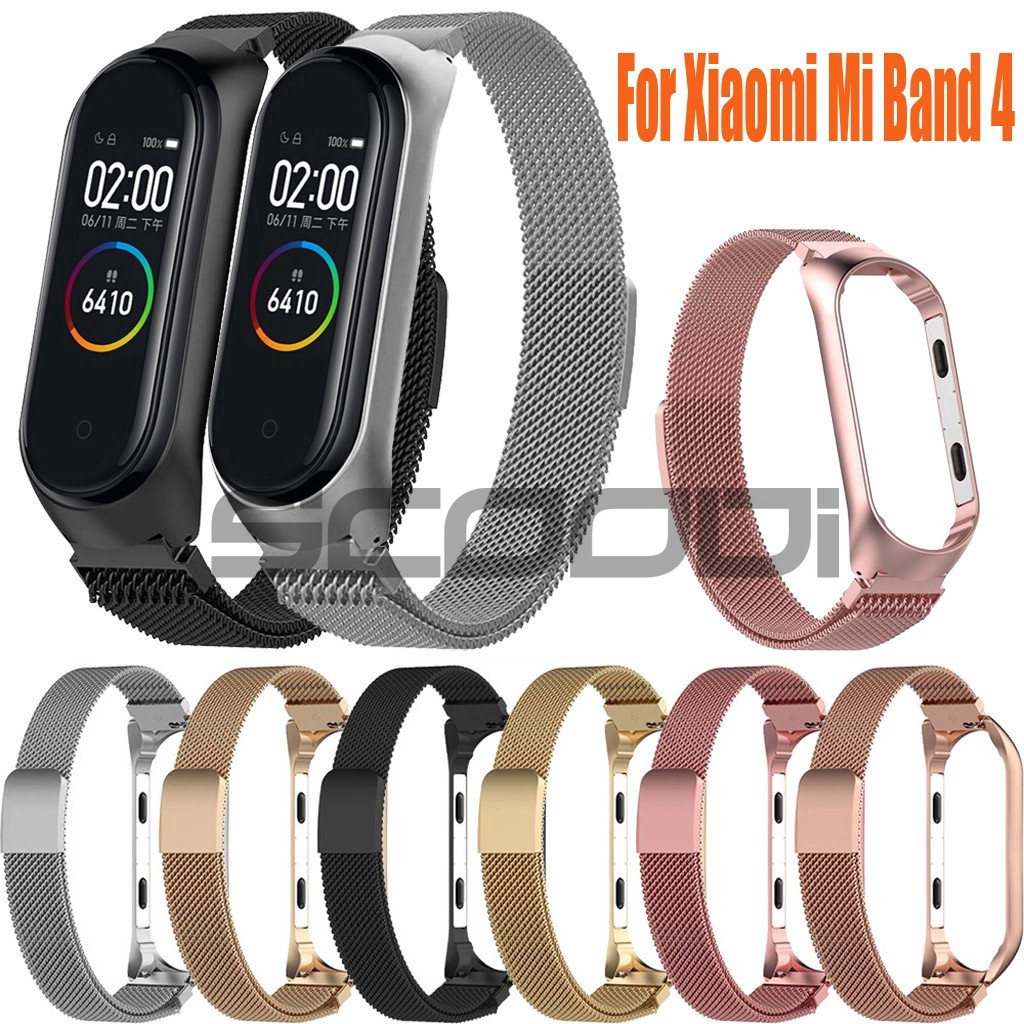 Milanese Dây Đeo Inox Cho Đồng Hồ Thông Minh xiaomi mi band 7 6 5 miband 4 3