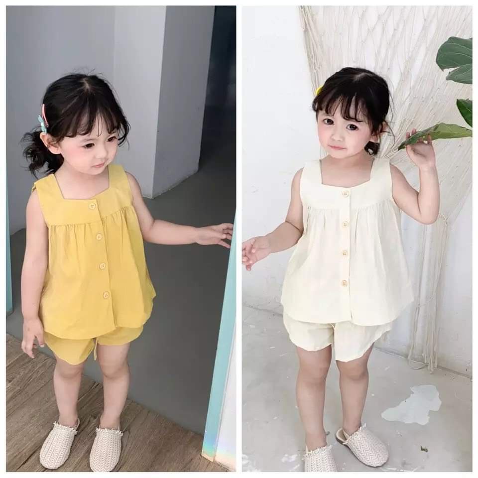 Bồ Đồ Bé Gái Đũi Hàn Cao Cấp Cho Bé Từ 1 đến 5 Tuổi - Chất Mát Lim