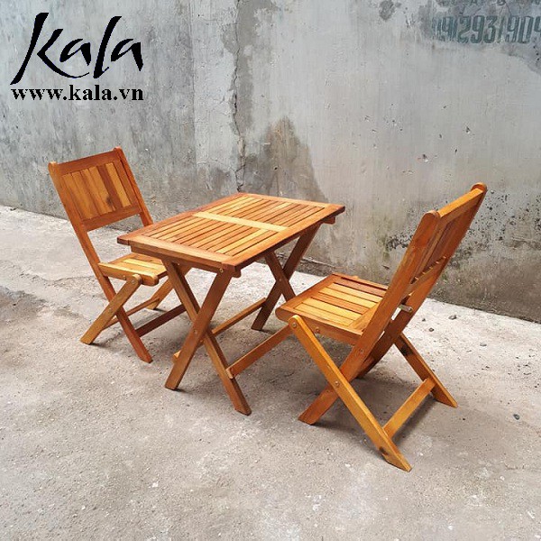 Bộ bàn ghế cafe Kala bằng gỗ mini đẹp