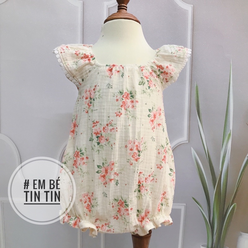 Body cánh tiên muslin cho bé gái ( size 6 đến 14kg)