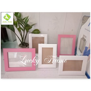 Bộ 5 khung hình khung ảnh cưới trắng hồng