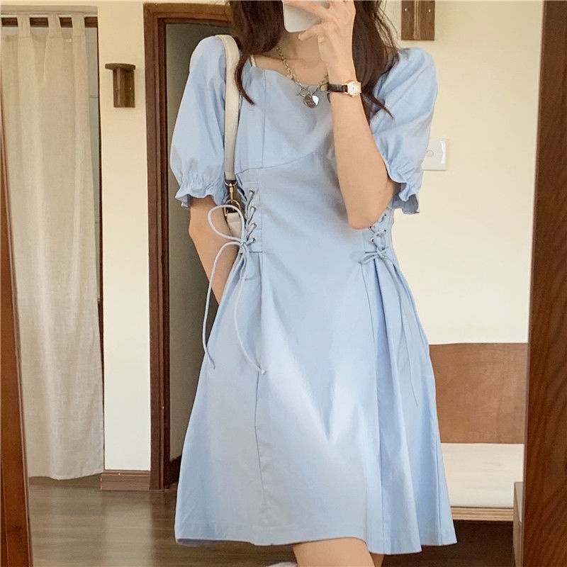 Đầm Tay Phồng Màu Trắng Thiết Kế Cao Cấp Phong Cách Pháp Cổ Điển Thời Trang Mùa Hè Hàng Mới
