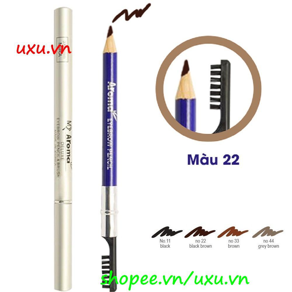 Chì Kẻ Mày Aroma Số 22 Đen Nâu Black Brown Eyebrow Pencil, Với uxu.vn Tất Cả Là Chính Hãng.