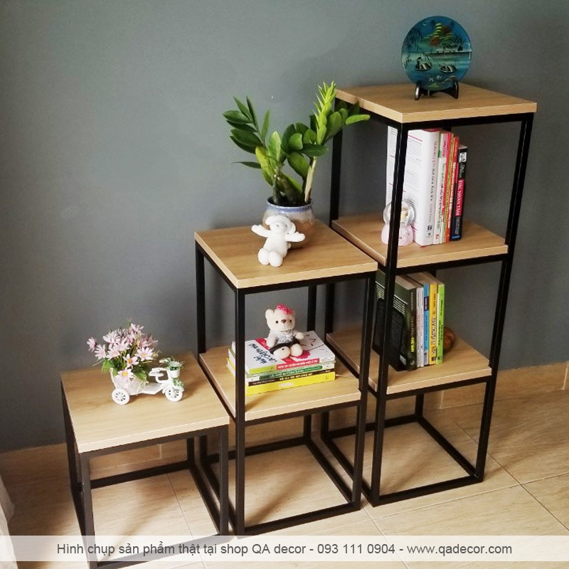 BỘ KỆ BẬC THANG KHUNG SẮT - NỘI THẤT PHONG CÁCH