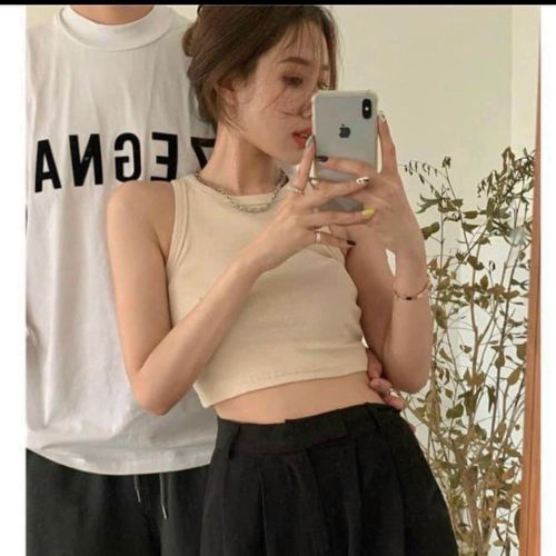 Áo Croptop ba lỗ nữ ngược ôm Body chất liệu thun cotton 100% co dãn mạnh - kvindstore08