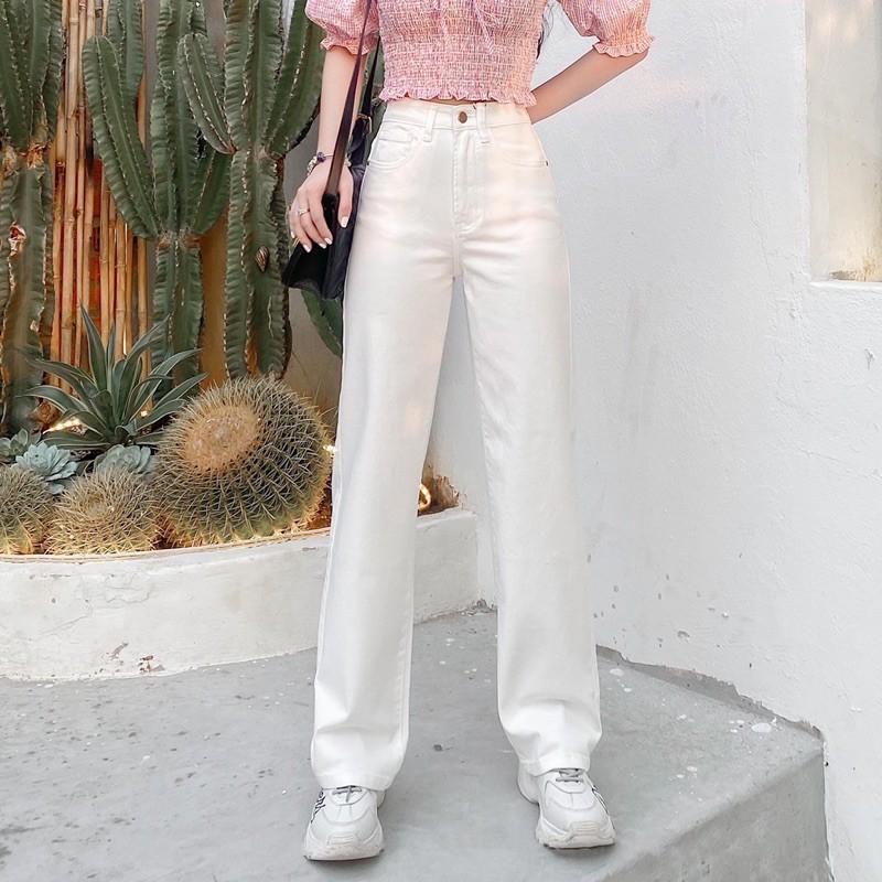 Quần culottes trắng/đen dáng dài