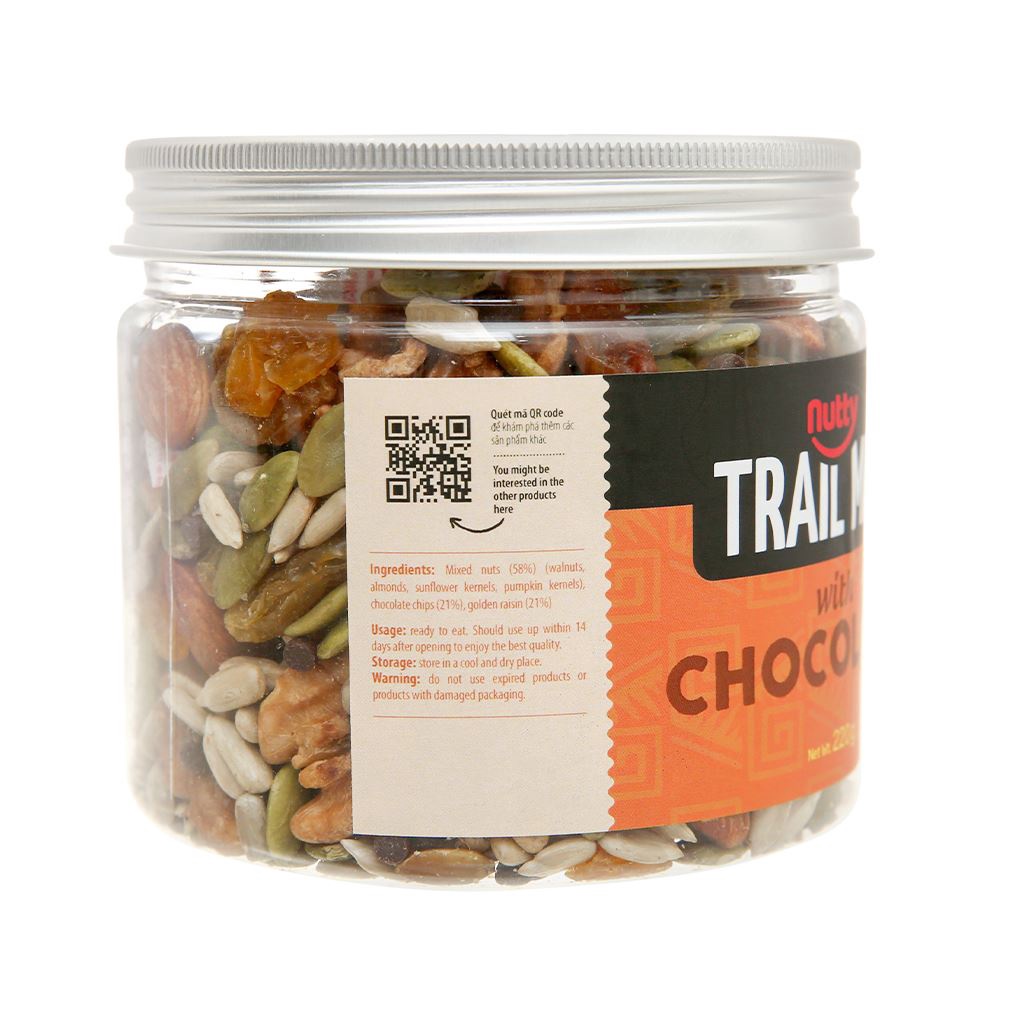 Hạt Dinh Dưỡng Trail Mix Chocolate Nutty - Tự Nhiên, Ít Calo,Heathy, Hỗ Trợ Giảm Cân | Meta Freshgo